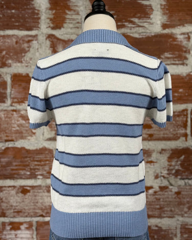 Flag and Anthem Maben Polo Sweater in Cream and Blue-132 - Sweaters S/S (Dec - May)-Little Bird Boutique
