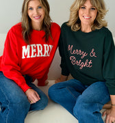 Z Supply Merry and Bright Sunday Sweatshirt in Garland Green-133 - Sweaters (Holiday)-Little Bird Boutique