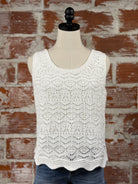 Erin Crochet Top in Off White-132 - Sweaters S/S (Dec - May)-Little Bird Boutique