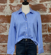 Liverpool Pinstripe Shirt in Lt. Blue-111 - Woven Top F/W (June- Nov)-Little Bird Boutique