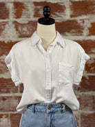 Jak and Rae Edison Top in Optic White-112 - Woven Top S/S (Dec - May)-Little Bird Boutique