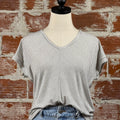 Julia Top in Ivory and Black Stripe-112 - Woven Top S/S (Dec - May)-Little Bird Boutique