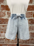 Flag and Anthem Burleigh Terry Short in Light Indigo-232 Shorts-Little Bird Boutique