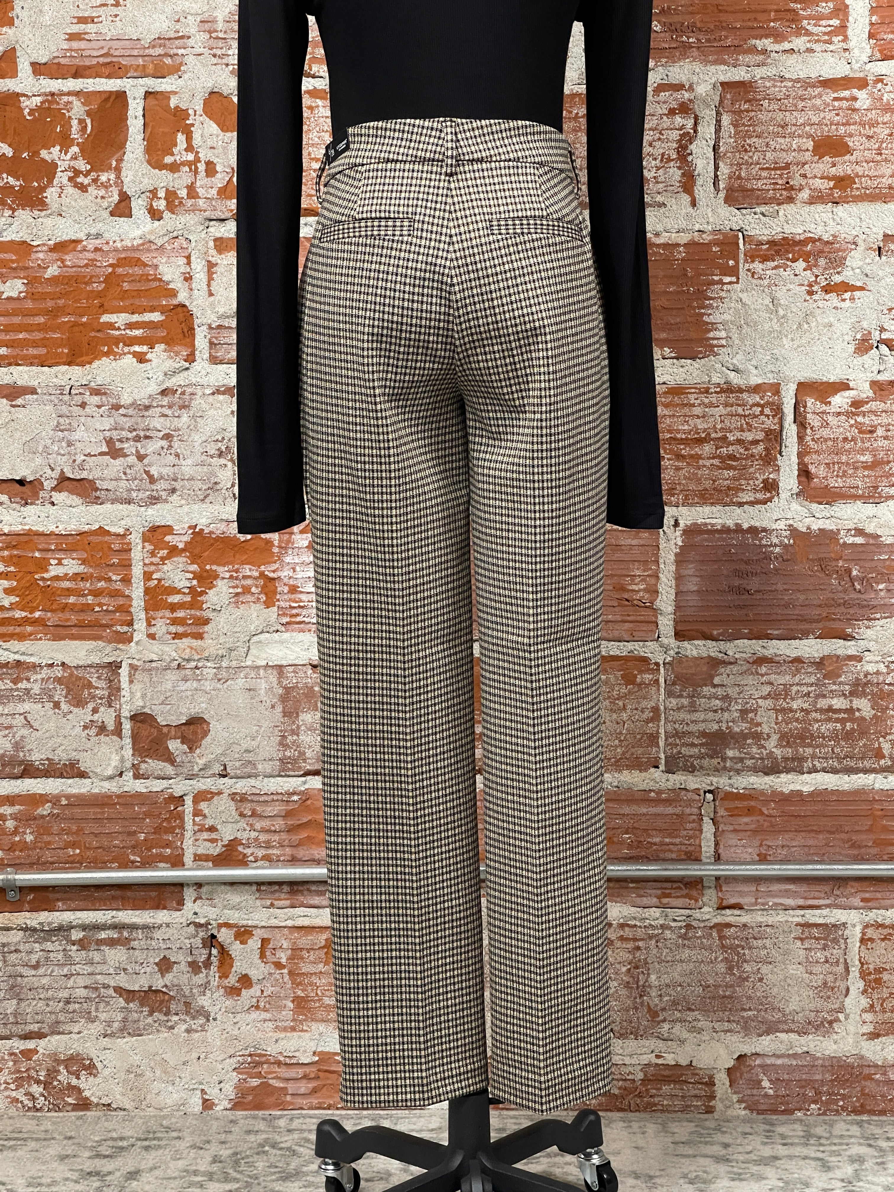 Liverpool Kelsey Trouser in Black and Tan Herringbone-220 Pants-Little Bird Boutique