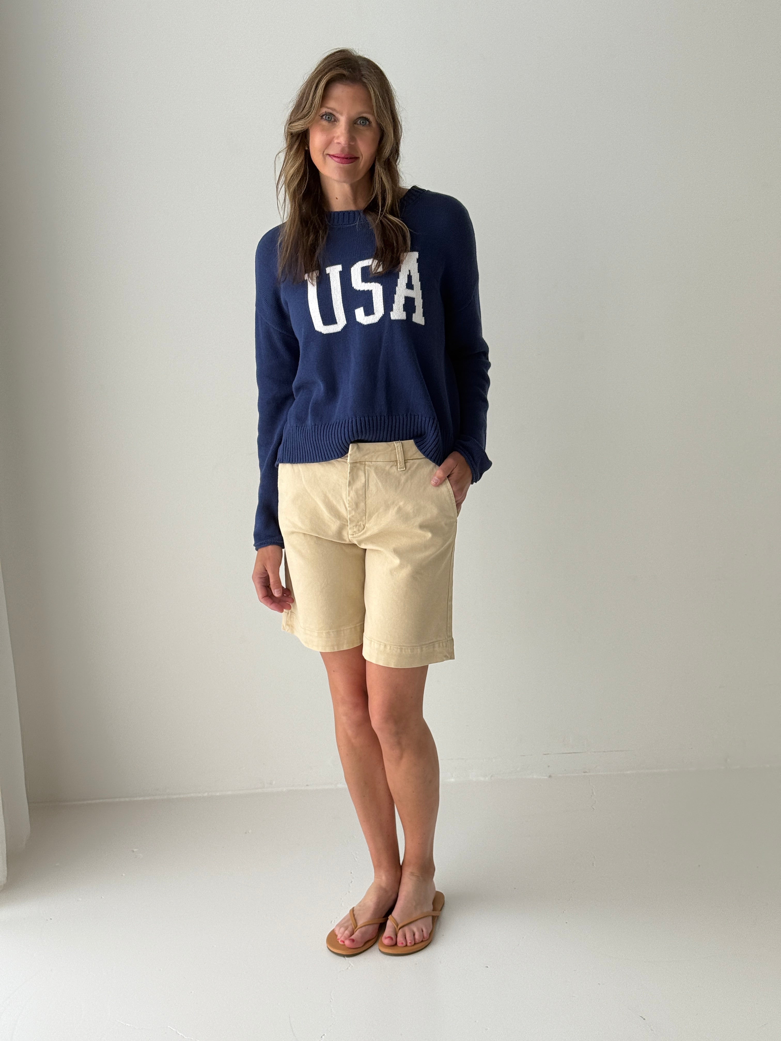 Z Supply Sienna USA Sweater in Yacht Blue-132 - Sweaters S/S (Dec - May)-Little Bird Boutique