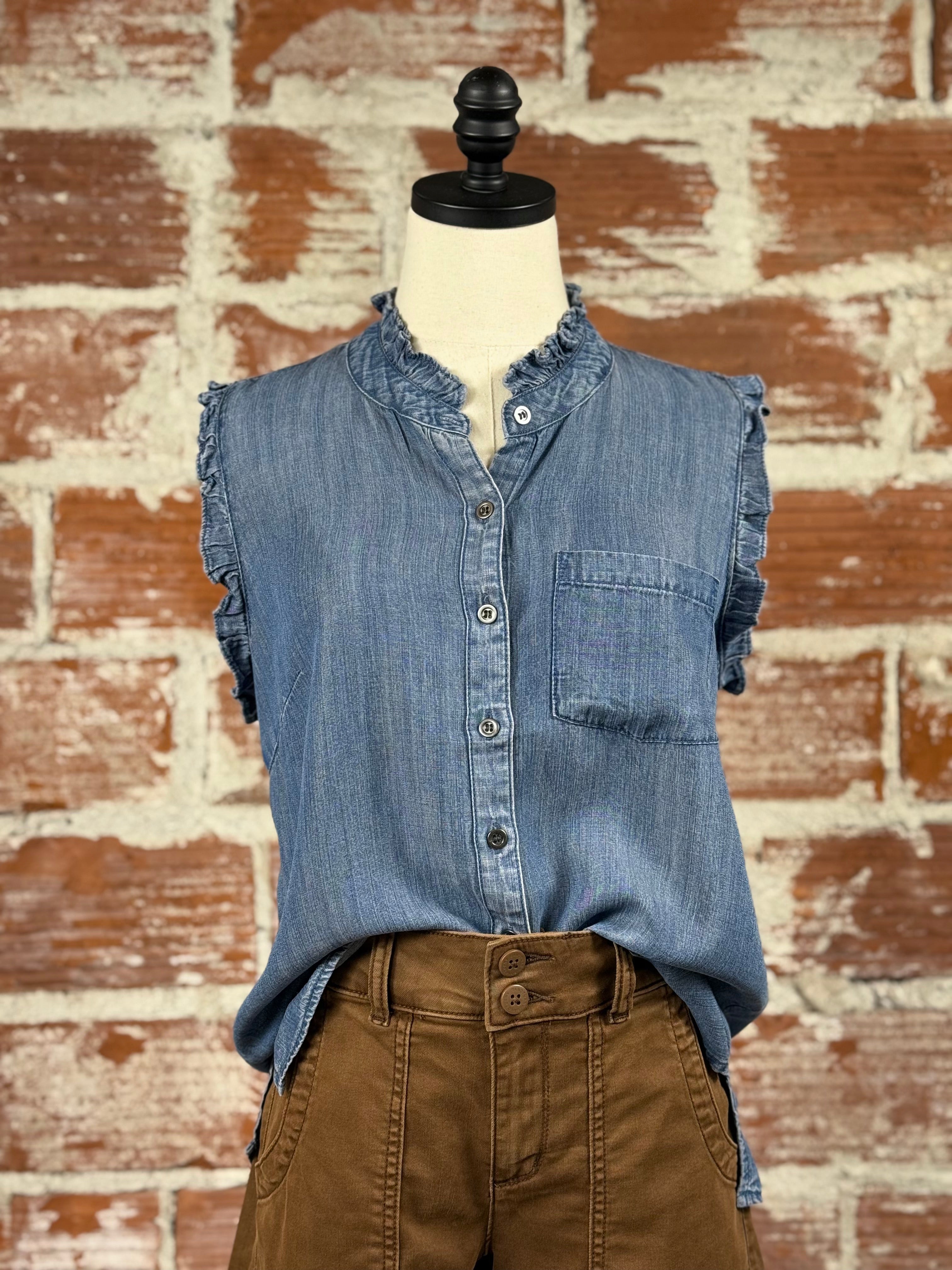 Jak and Rae Dana Top in Calva-112 - Woven Top S/S (Dec - May)-Little Bird Boutique