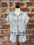 Flag and Anthem Blaine Hoodie in Light Indigo-142 Sweatshirts & Hoodies-Little Bird Boutique