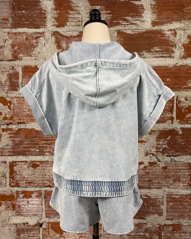 Flag and Anthem Burleigh Terry Short in Light Indigo-232 Shorts-Little Bird Boutique