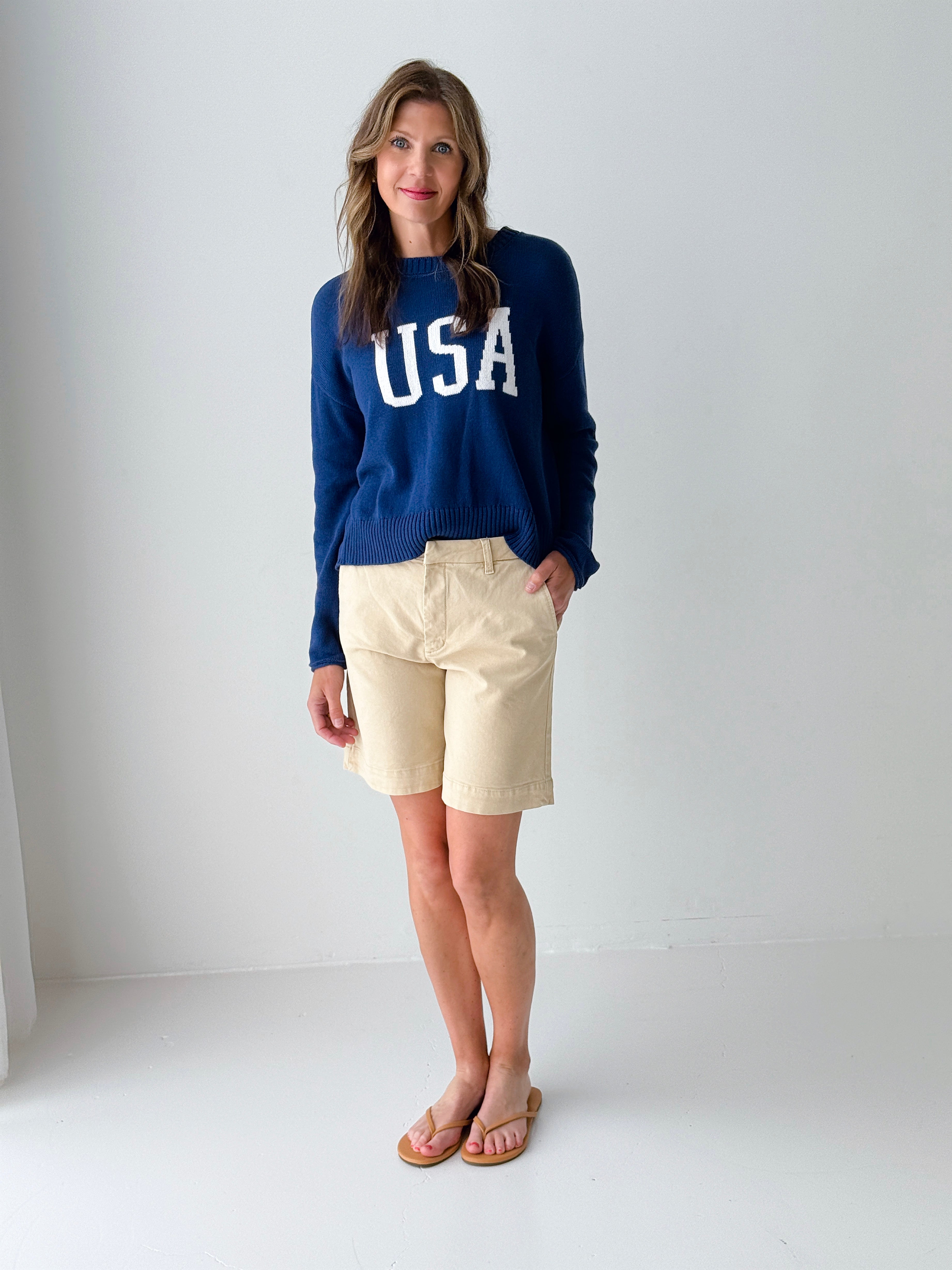 Z Supply Sienna USA Sweater in Yacht Blue-132 - Sweaters S/S (Dec - May)-Little Bird Boutique