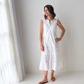 Dex Lace Insert Maxi Dress in White-152 Dresses - Long-Little Bird Boutique