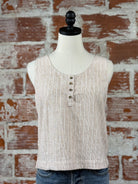 Chill Tank in Almond-112 - Woven Top S/S (Dec - May)-Little Bird Boutique