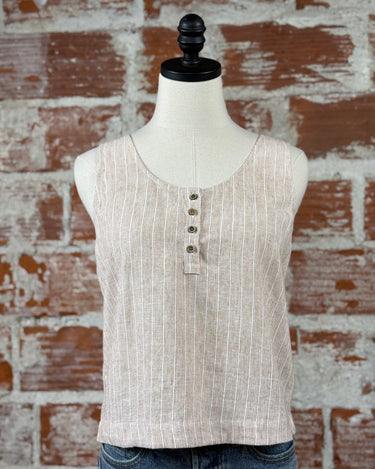 Chill Tank in Almond-112 - Woven Top S/S (Dec - May)-Little Bird Boutique