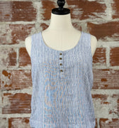 Chill Tank in Denim Blue-112 - Woven Top S/S (Dec - May)-Little Bird Boutique