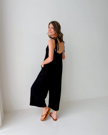 Apricot Tetra Jumpsuit in Black-160 Jumpsuits/ Rompers-Little Bird Boutique