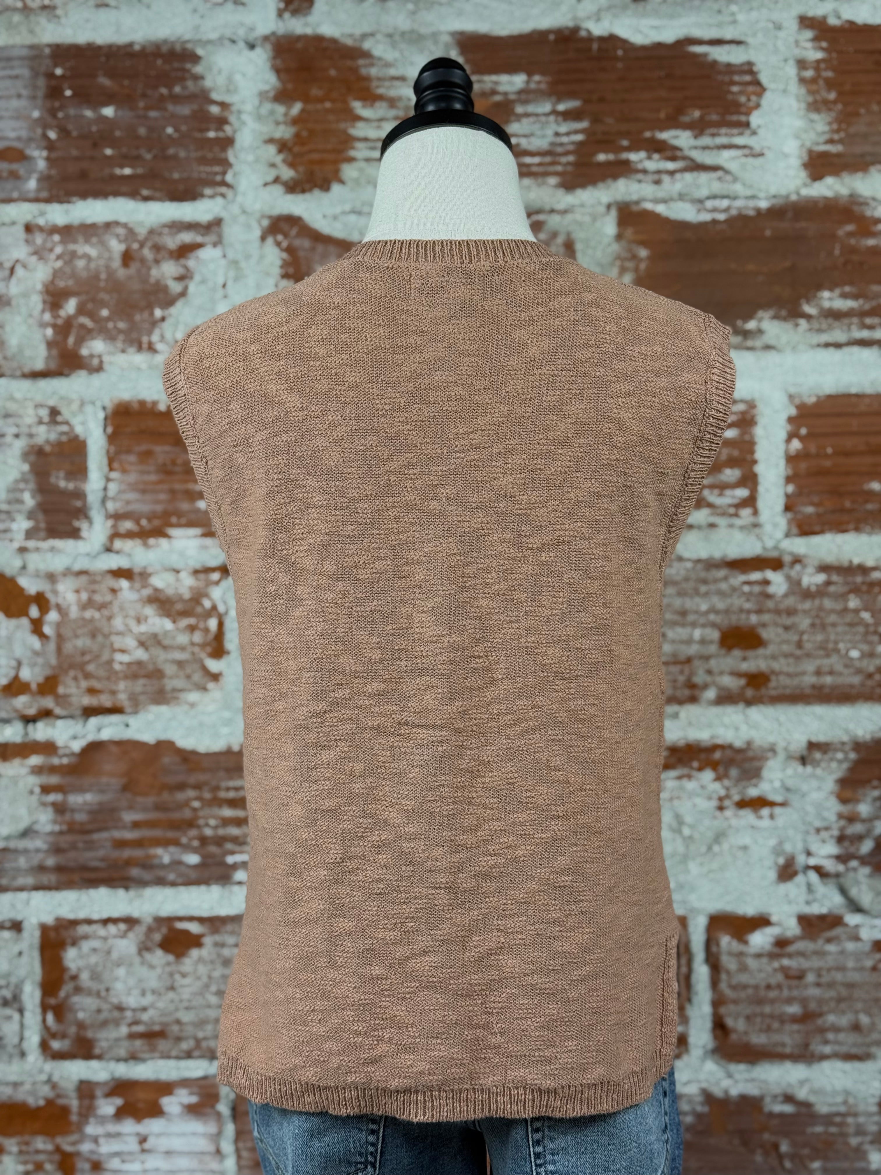 Ashford Sweater Vest in Terracotta-132 - Sweaters S/S (Dec - May)-Little Bird Boutique