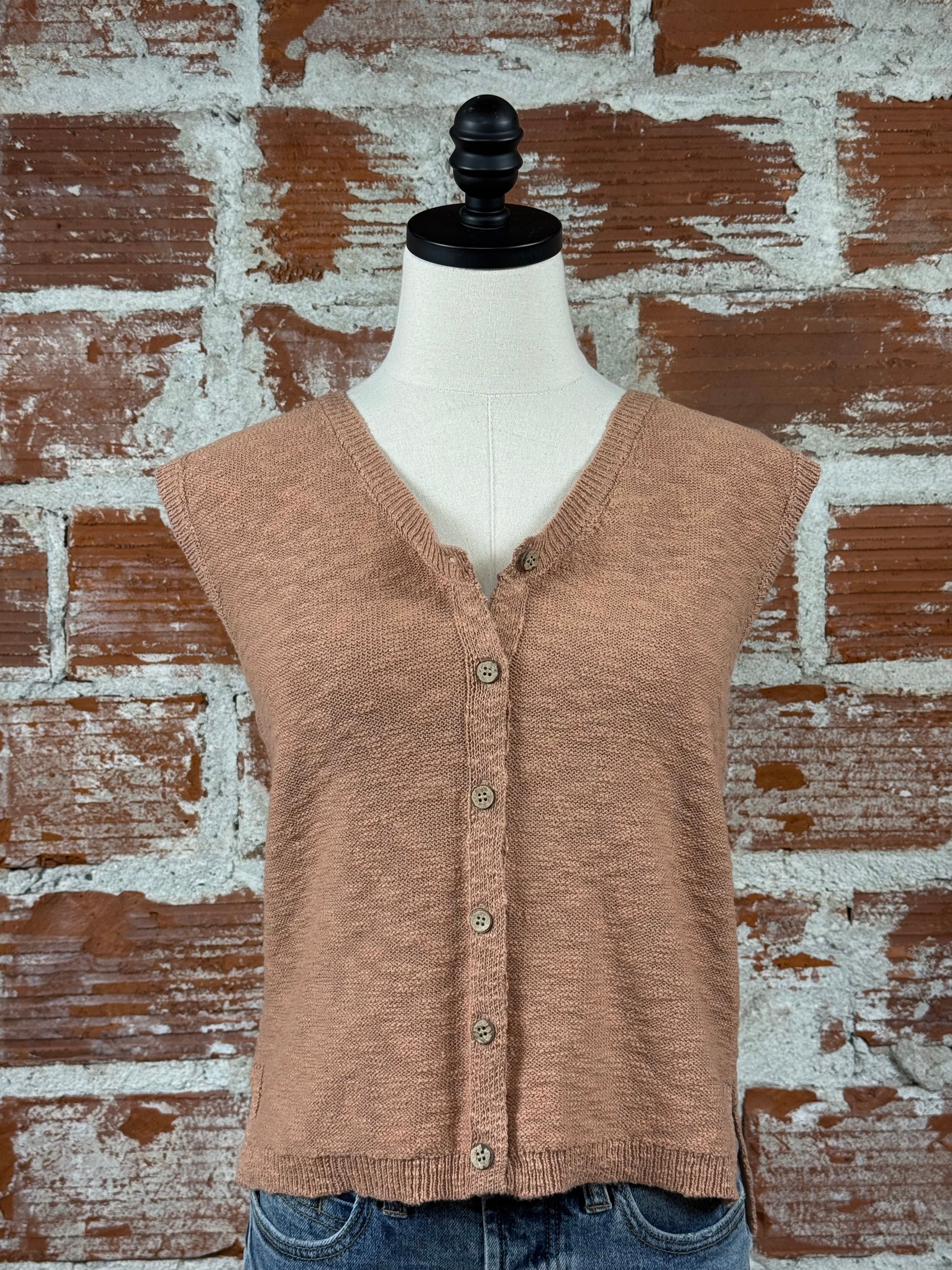 Ashford Sweater Vest in Terracotta-132 - Sweaters S/S (Dec - May)-Little Bird Boutique