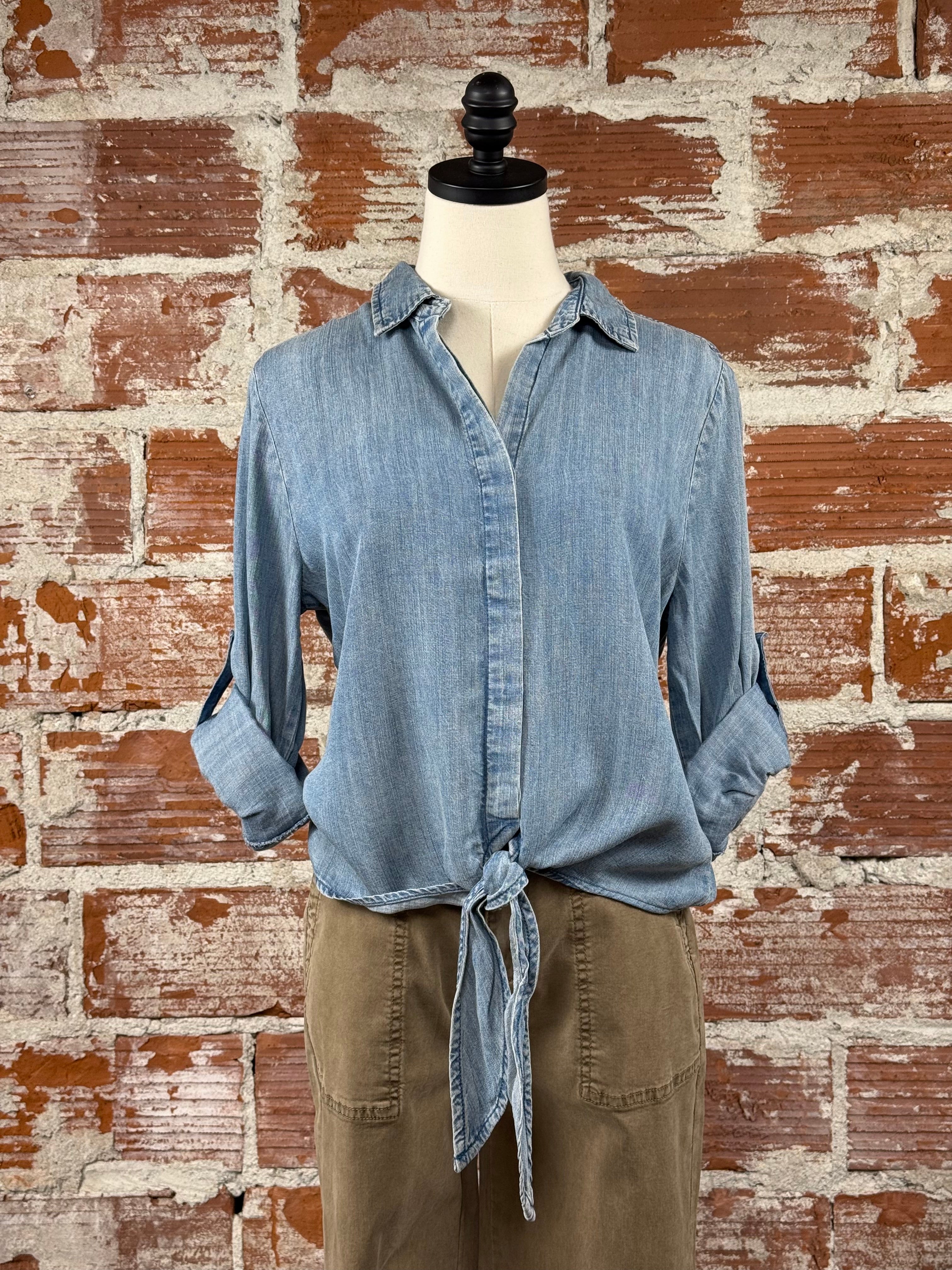 Jak & Rae Solange Top in Medium Stone-112 - Woven Top S/S (Dec - May)-Little Bird Boutique