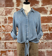 Jak & Rae Solange Top in Medium Stone-112 - Woven Top S/S (Dec - May)-Little Bird Boutique