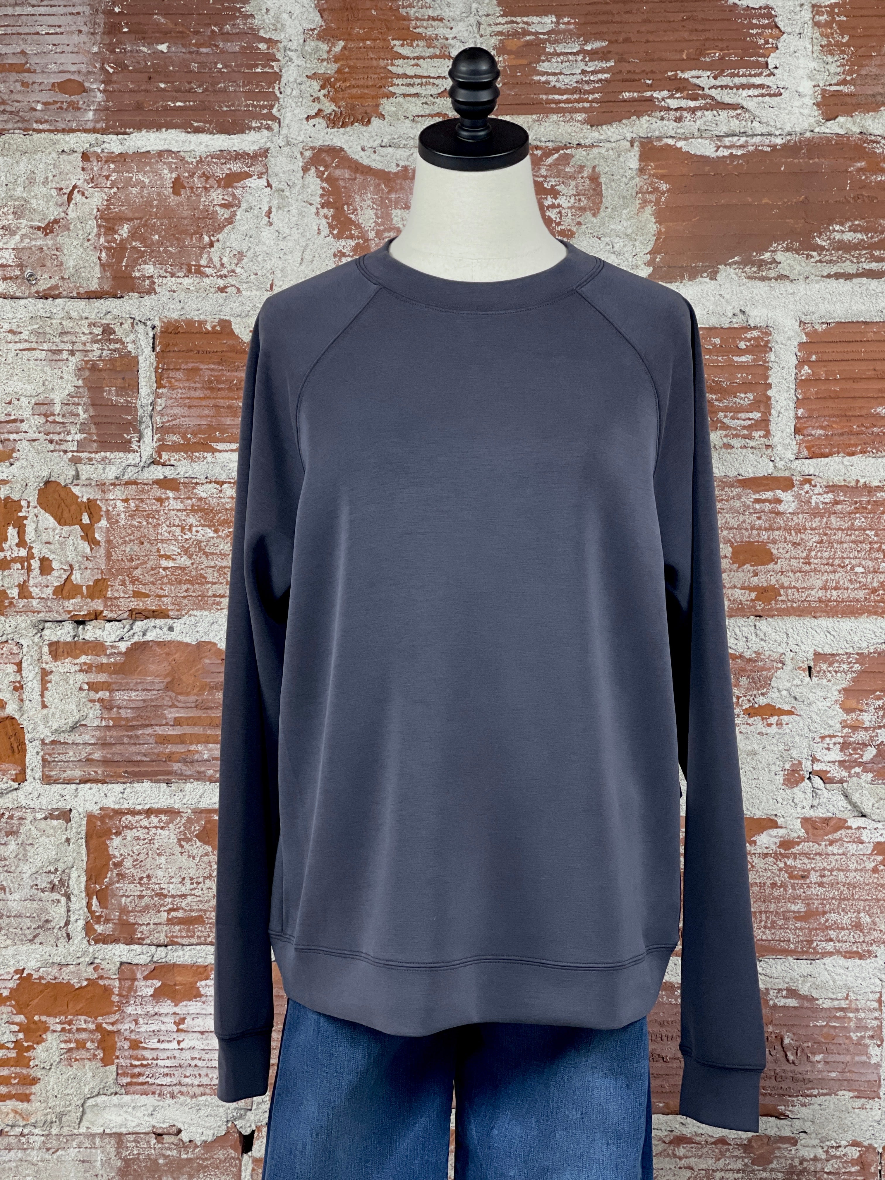 Matty M Finn Scuba Sweatshirt in Graphite-142 Sweatshirts & Hoodies-Little Bird Boutique