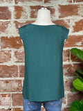Sleeveless Polka Dot Top in Hunter Green-113 Woven Tops - Sleeveless-Little Bird Boutique