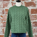 Apricot Vertical Cable Sweater in Green-131 - Sweaters F/W (June - Nov)-Little Bird Boutique