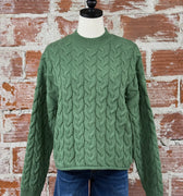 Apricot Vertical Cable Sweater in Green-131 - Sweaters F/W (June - Nov)-Little Bird Boutique
