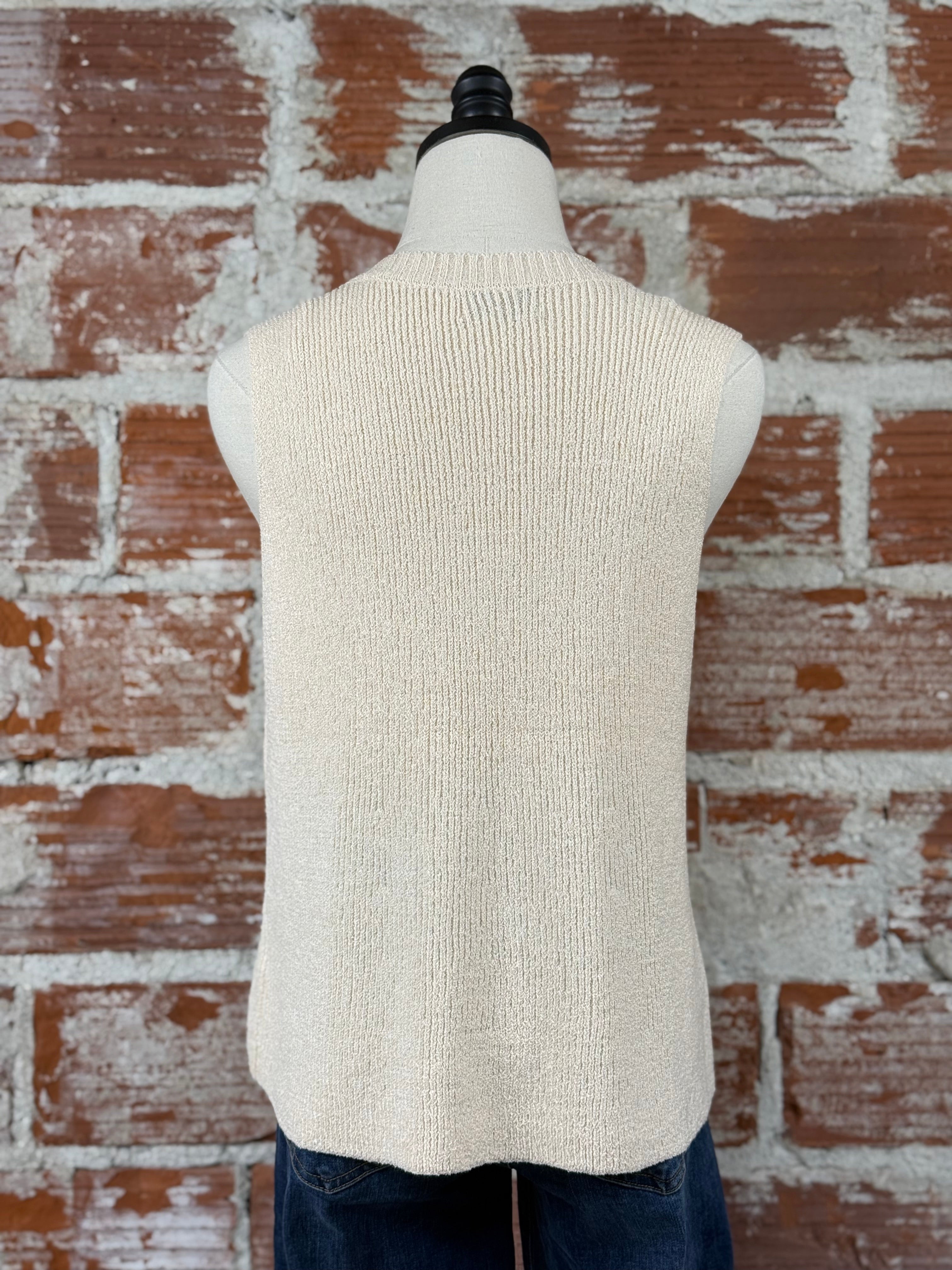 Reed Sweater Tank in Natural-132 - Sweaters S/S (Dec - May)-Little Bird Boutique