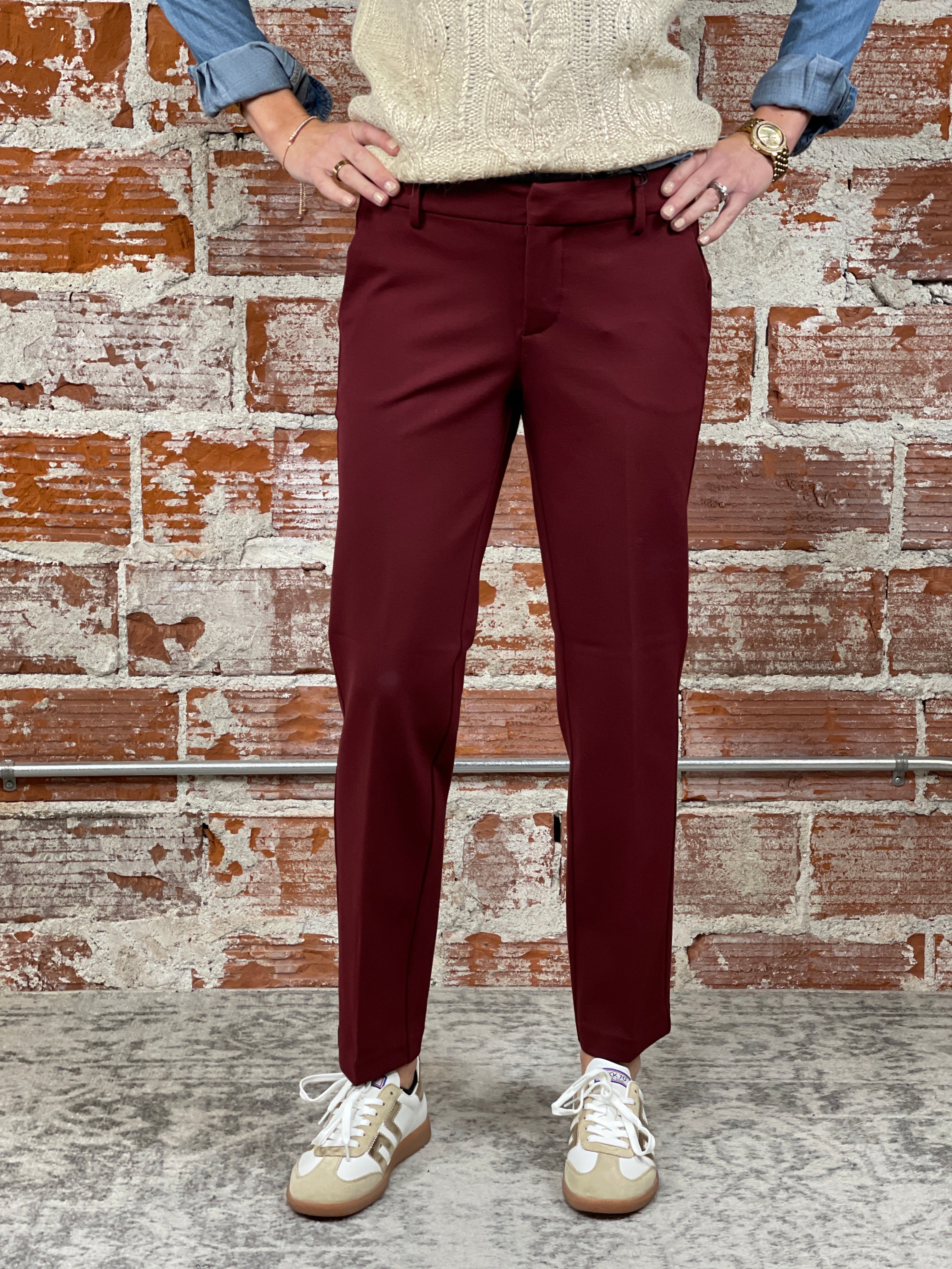 Liverpool Kelsey Trouser in Bordeaux-220 Pants-Little Bird Boutique