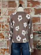 Sanctuary All Day Long Sweater in Cocoa Flower-131 - Sweaters F/W (June - Nov)-Little Bird Boutique