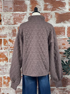 Sanctuary Quilted Popover in Cocoa-142 Sweatshirts & Hoodies-Little Bird Boutique