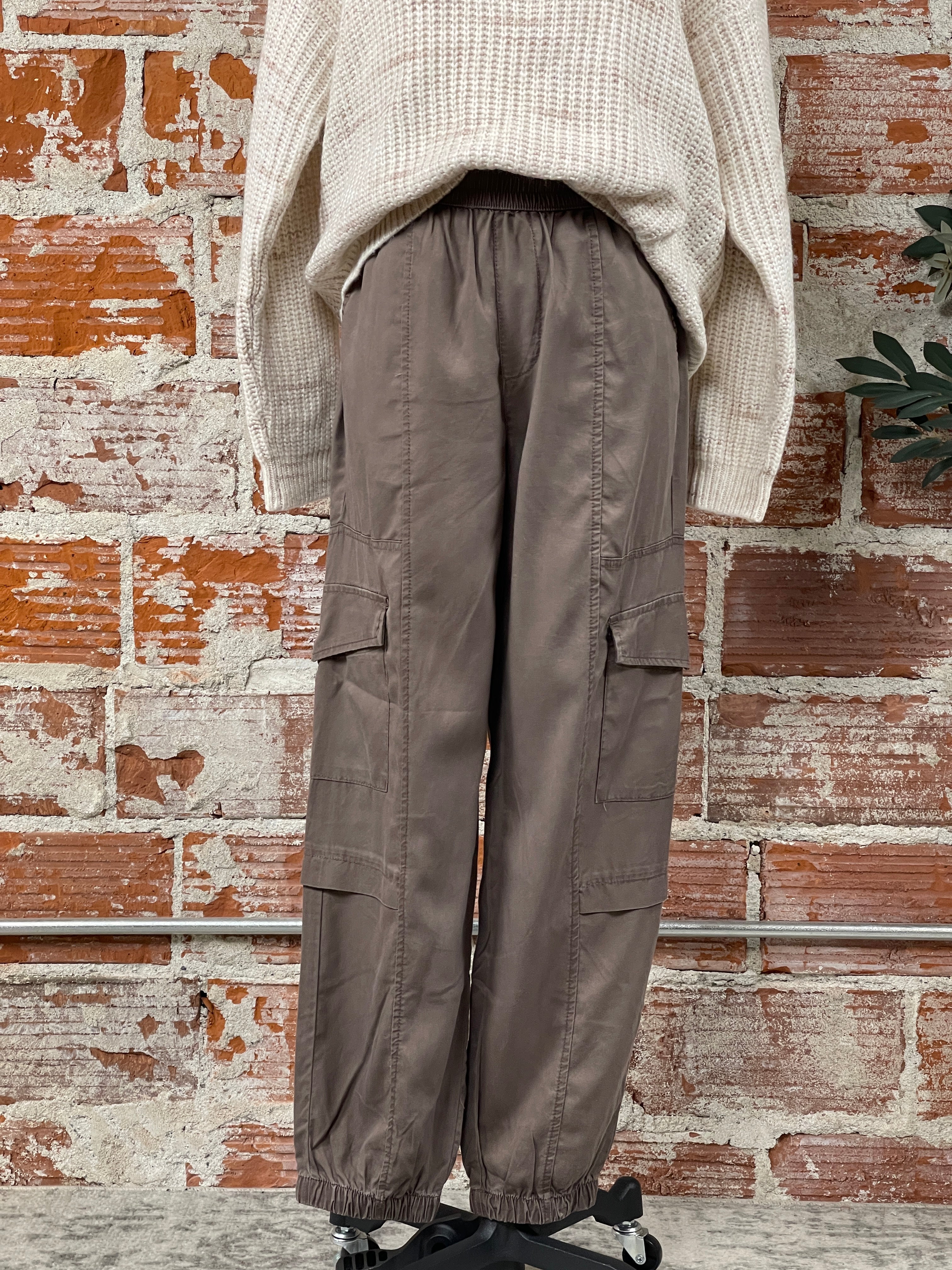 Sanctuary All the Way Soft Cargo in Cocoa-220 Pants-Little Bird Boutique