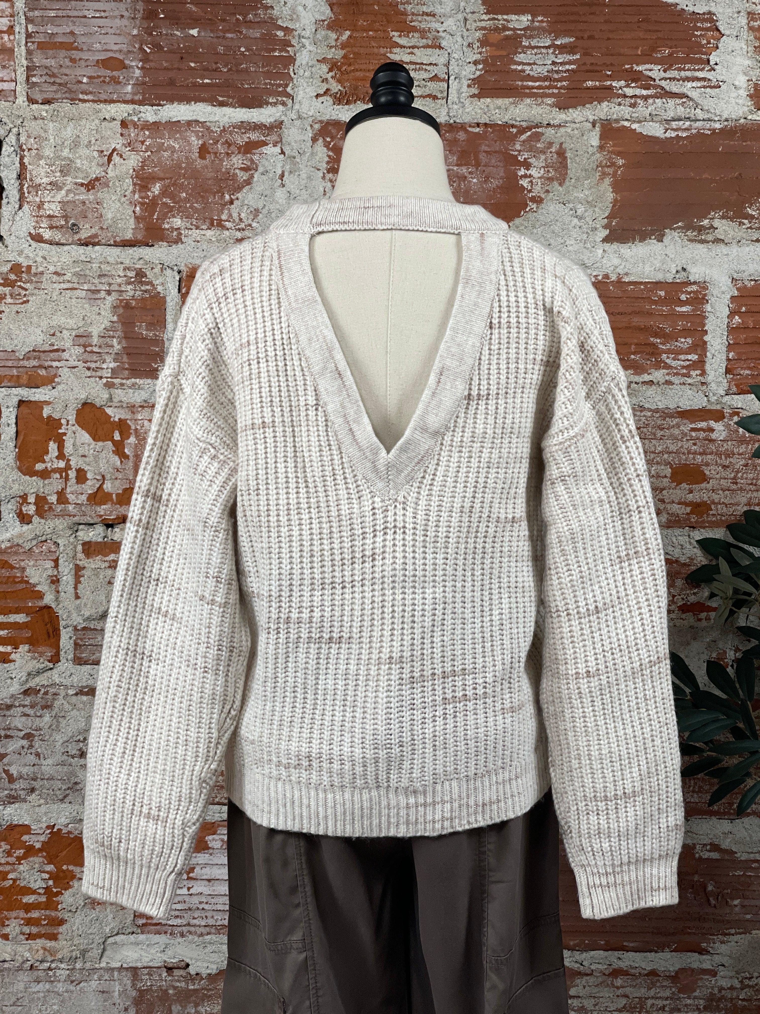 Sanctuary Cozy V Back Sweater in Coco Smoke-131 - Sweaters F/W (June - Nov)-Little Bird Boutique