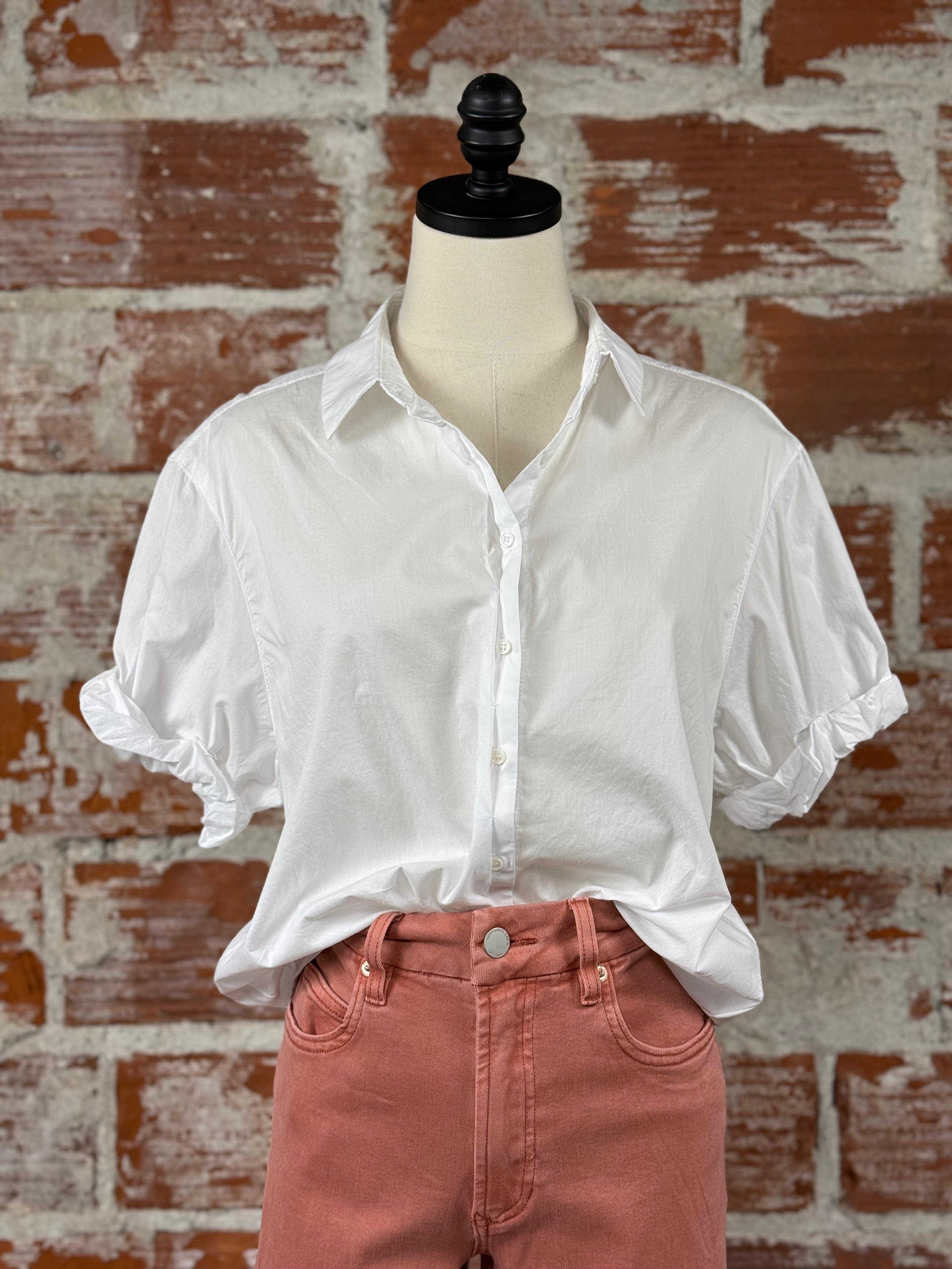 Dear John Benning Top in White-112 - Woven Top S/S (Dec - May)-Little Bird Boutique