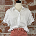 Dear John Benning Top in White-112 - Woven Top S/S (Dec - May)-Little Bird Boutique
