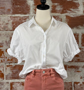 Dear John Benning Top in White-112 - Woven Top S/S (Dec - May)-Little Bird Boutique