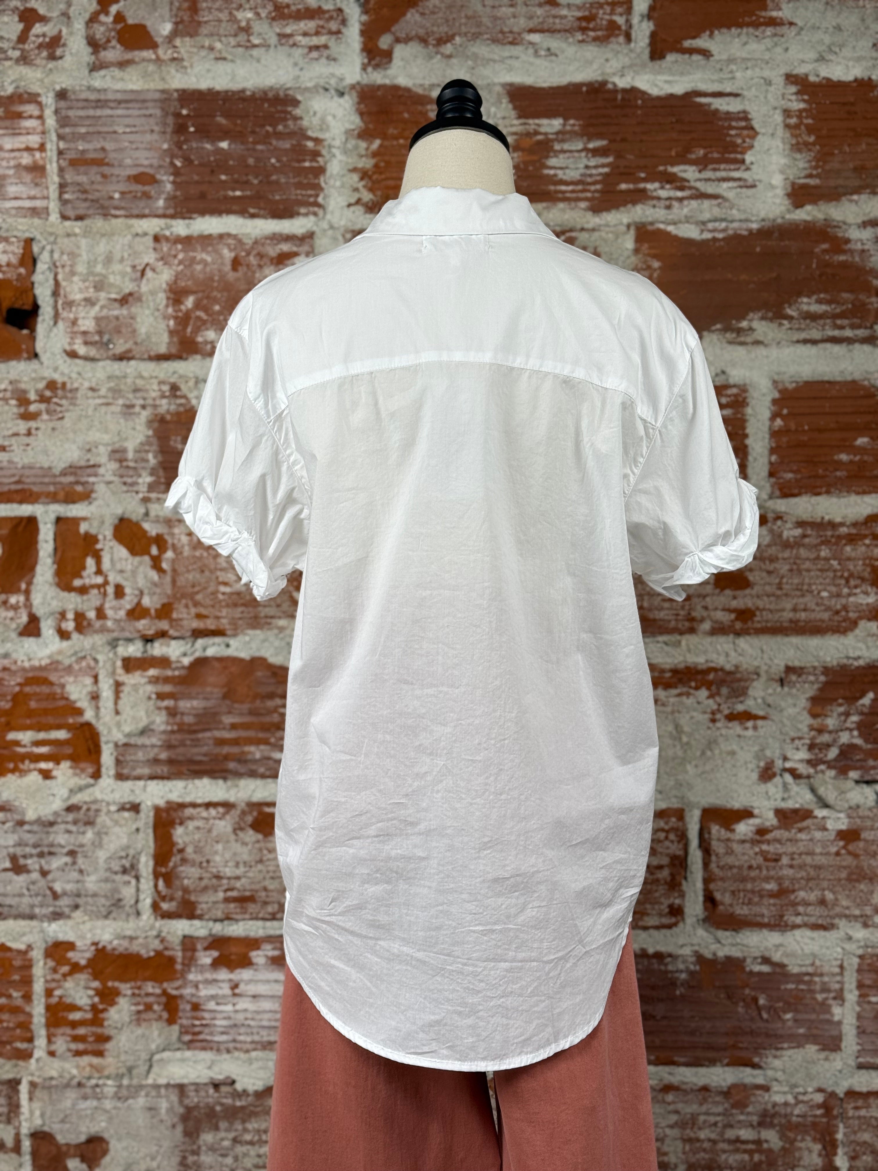 Dear John Benning Top in White-112 - Woven Top S/S (Dec - May)-Little Bird Boutique