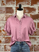 Dear John Benning Top in Mauve-112 - Woven Top S/S (Dec - May)-Little Bird Boutique