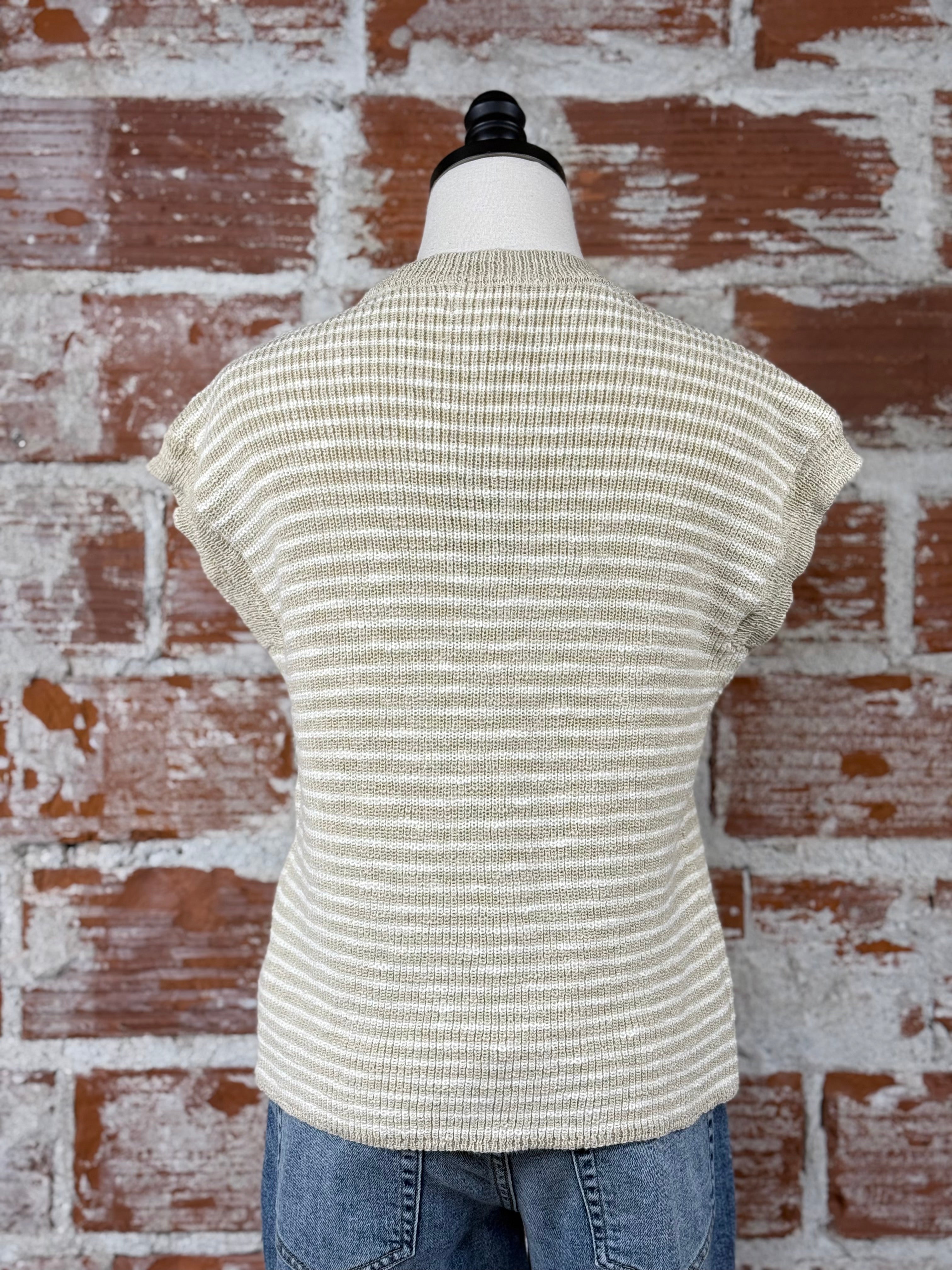 Thread and Supply Andie Sweater in Beige and Ivory-132 - Sweaters S/S (Dec - May)-Little Bird Boutique