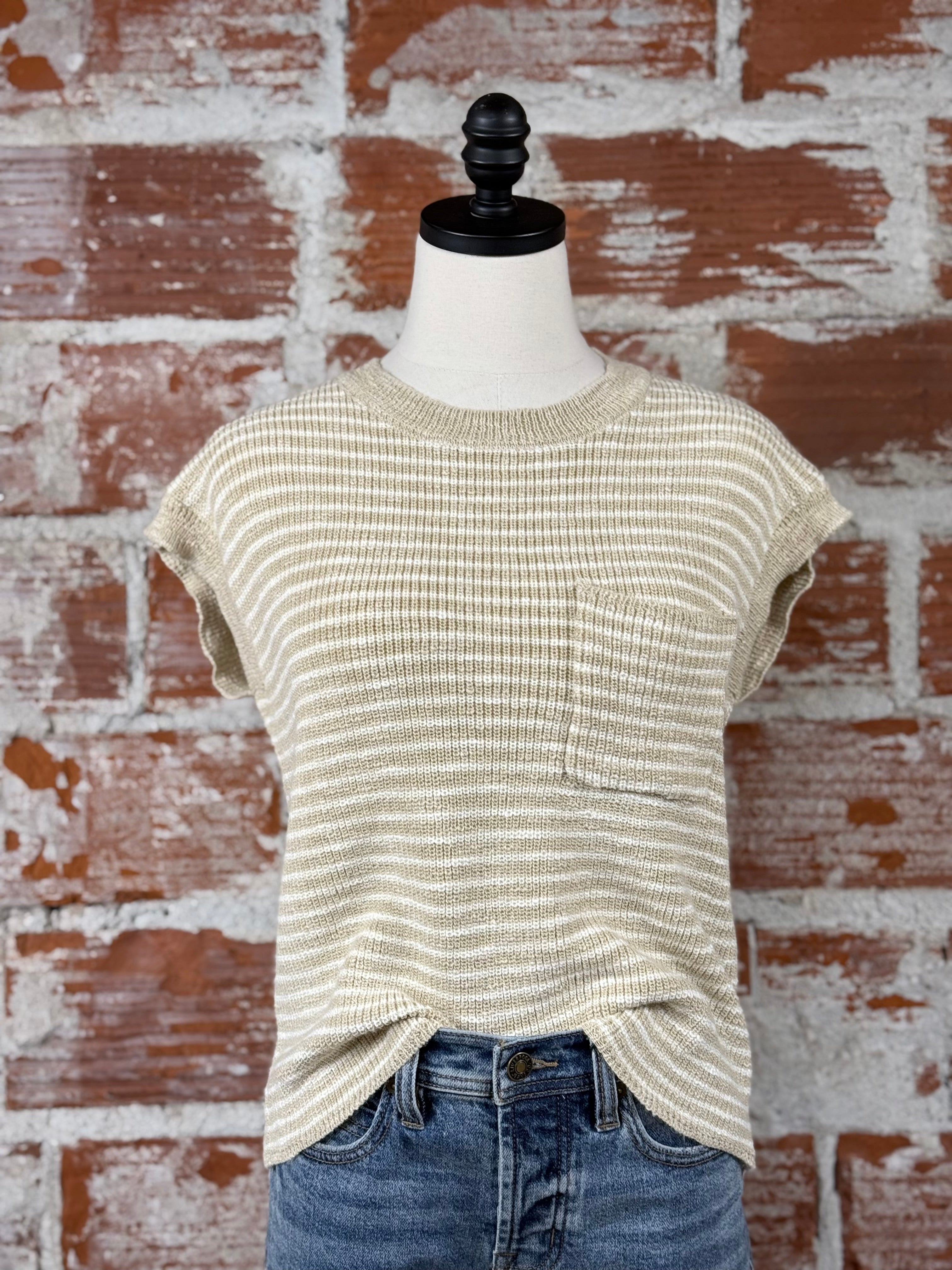 Thread and Supply Andie Sweater in Beige and Ivory-132 - Sweaters S/S (Dec - May)-Little Bird Boutique