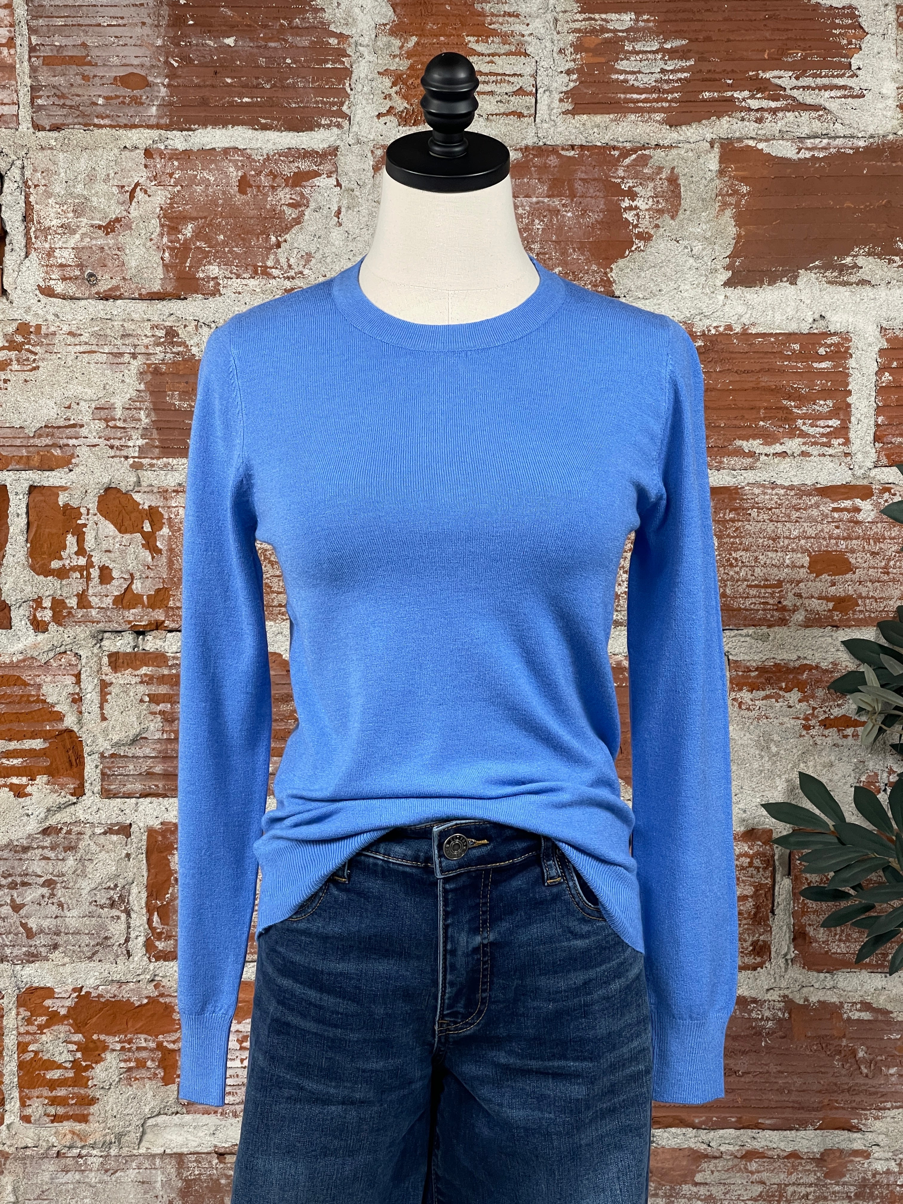 The Classic Sweater in Blue-132 - Sweaters S/S (Dec - May)-Little Bird Boutique