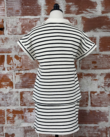 RESTOCK Thread and Supply Jenna Top in Ivory and Black Stripe-122 - Jersey Tops S/S (Dec - May)-Little Bird Boutique