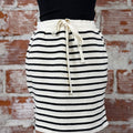 Thread and Supply Jenna Skirt in Black and Ivory Stripe-231 Skirts-Little Bird Boutique