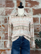 Thread and Supply Lewis Shirt in Rose Aztec-112 - Woven Top S/S (Dec - May)-Little Bird Boutique