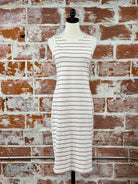 Thread and Supply Kendari Dress in Ivory and Rose Stripe-152 Dresses - Long-Little Bird Boutique