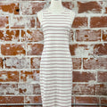 Thread and Supply Kendari Dress in Ivory and Rose Stripe-152 Dresses - Long-Little Bird Boutique