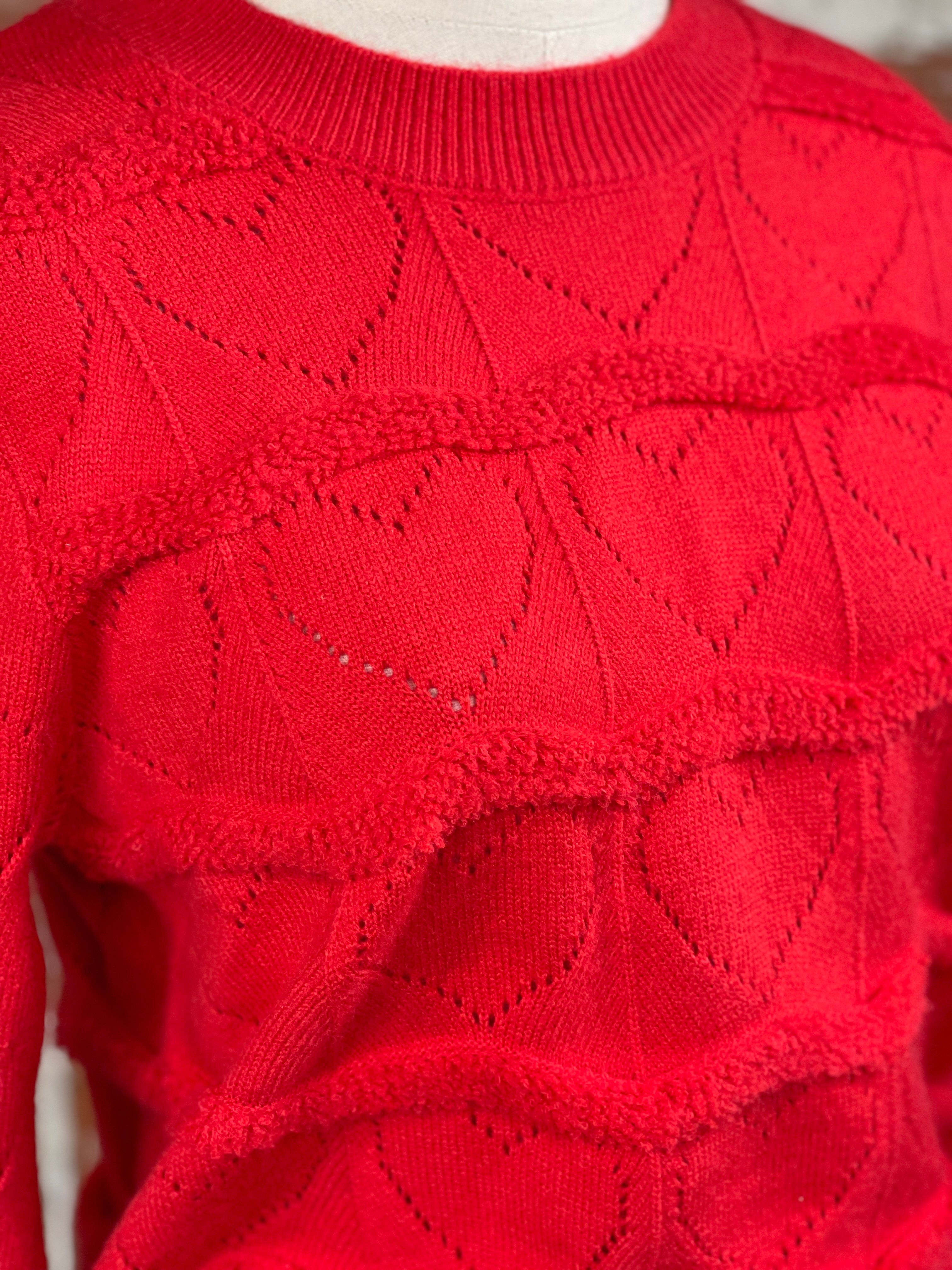 Jak and Rae Brinley Sweater in Red Ribbon-133 - Sweaters (Holiday)-Little Bird Boutique