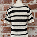 Sanctuary Knitted Collared Top in Black and Chalk Stripe-132 - Sweaters S/S (Dec - May)-Little Bird Boutique