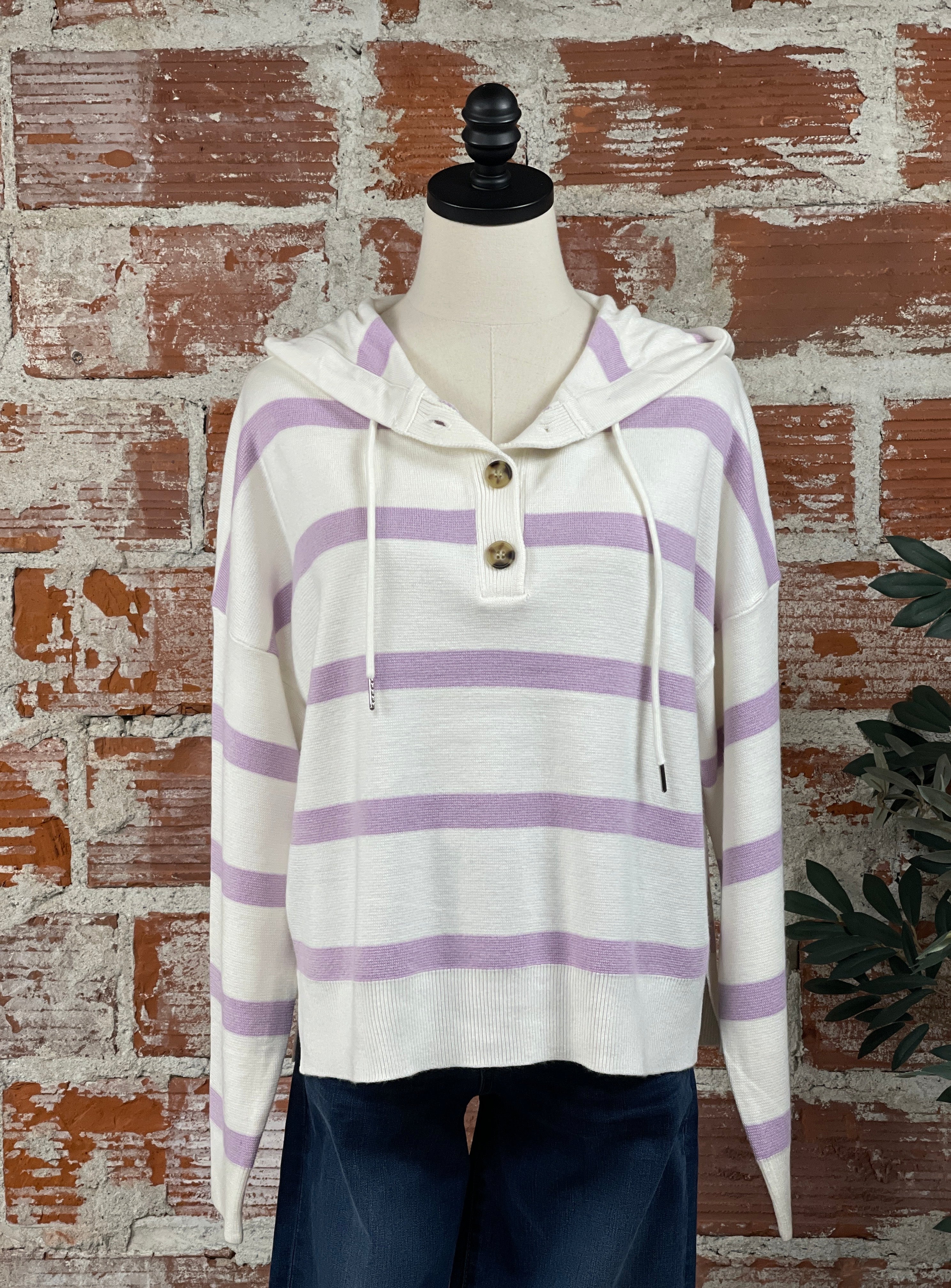 Thread and Supply Brighton Sweater in Lilac and White-132 - Sweaters S/S (Dec - May)-Little Bird Boutique