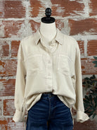 Jak and Rae Braxton Top in Wheat-112 - Woven Top S/S (Dec - May)-Little Bird Boutique