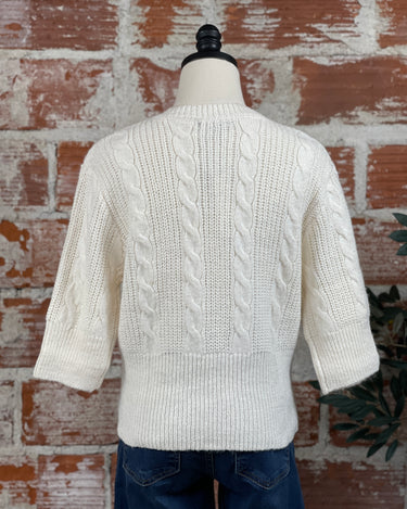 Sanctuary Fuzzy Cable Sweater in Light Oat-132 - Sweaters S/S (Dec - May)-Little Bird Boutique
